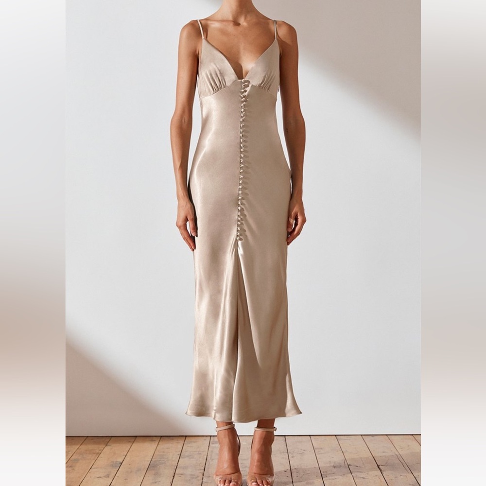 Shona Joy - LA LUNE BIAS SLIP DRESS - GOLD